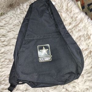 Army Logo Shoulder Backpack Black 2 Broken Zipper Pulls 3 Compartments